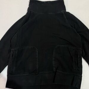 Black High Neck Pullover Hoodie by Alexander wang